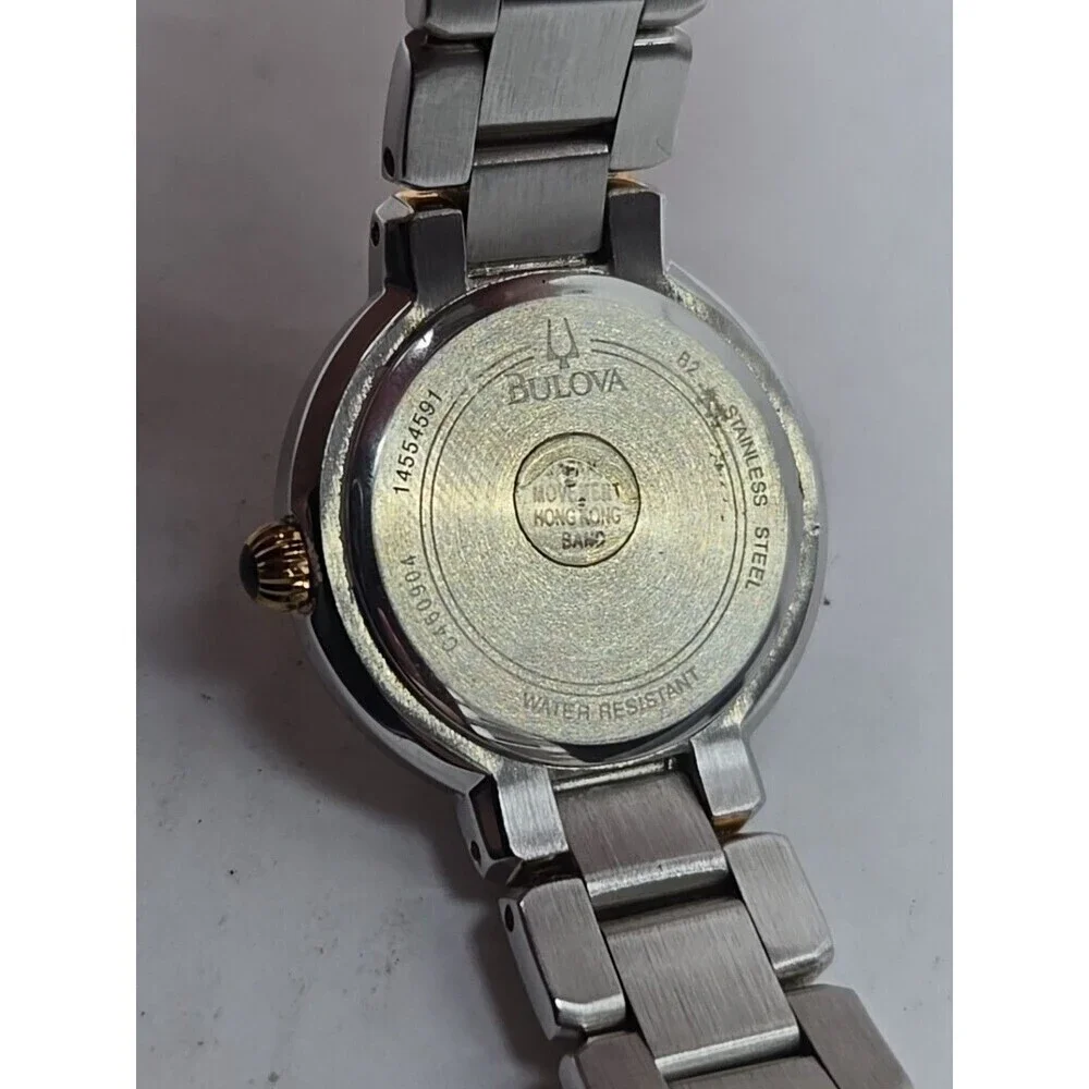 Bulova 98L158 Womens Two Tone Stainless Steel Quartz Watch New Battery